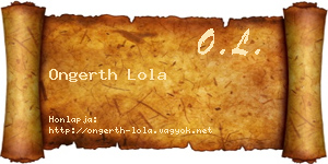 Ongerth Lola névjegykártya